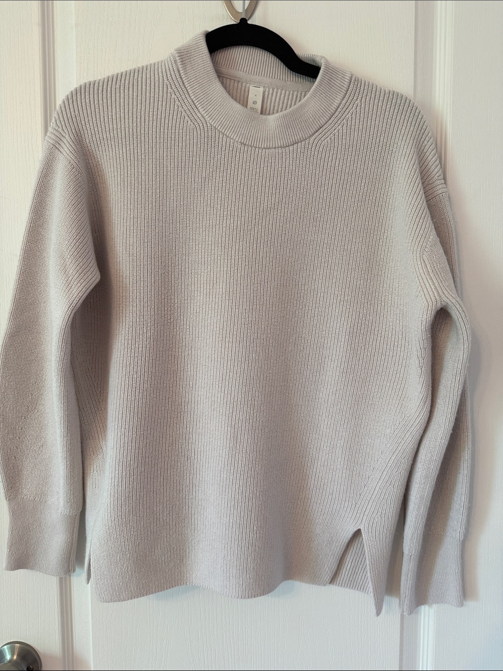 lululemon athletica Light Gray Ribbed Mock Neck Sweater